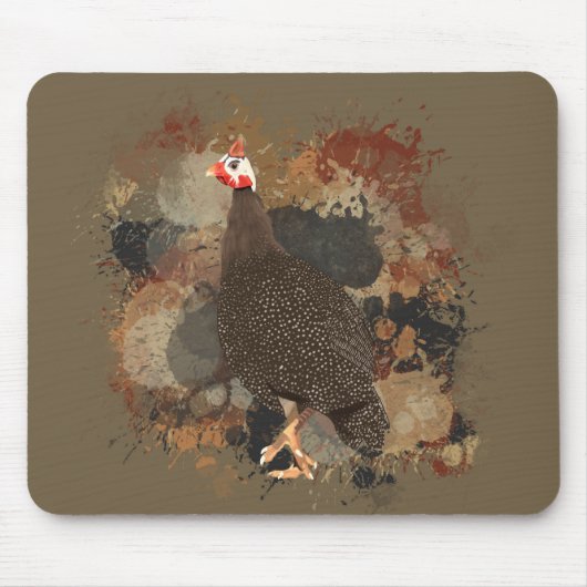 African Wildlife Guinea Fowl Earth Tones Spritzer Mousepad (Vorne)