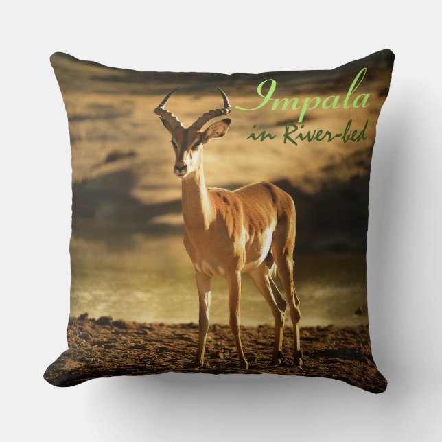 African Wildlife Impala im Flussbett Kissen (Vorderseite)