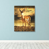 African Wildlife Impala im Flussbett Leinwanddruck (Insitu (Holzboden))