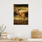 African Wildlife Impala im Flussbett Poster (Küche)