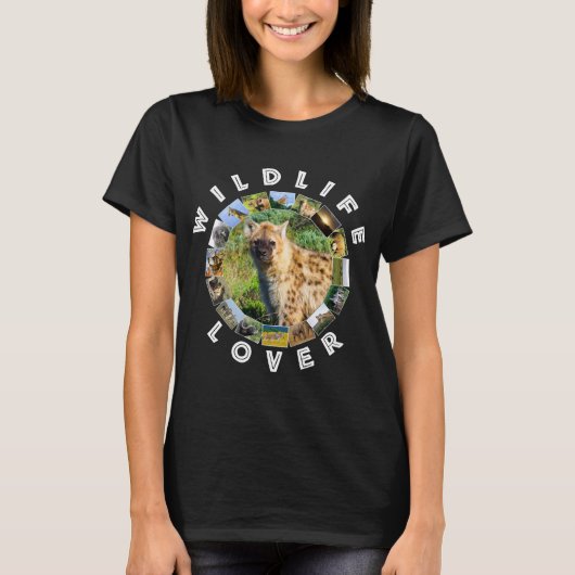 African Wildlife Lover Gepunktet Hyena T-Shirt (Vorderseite)