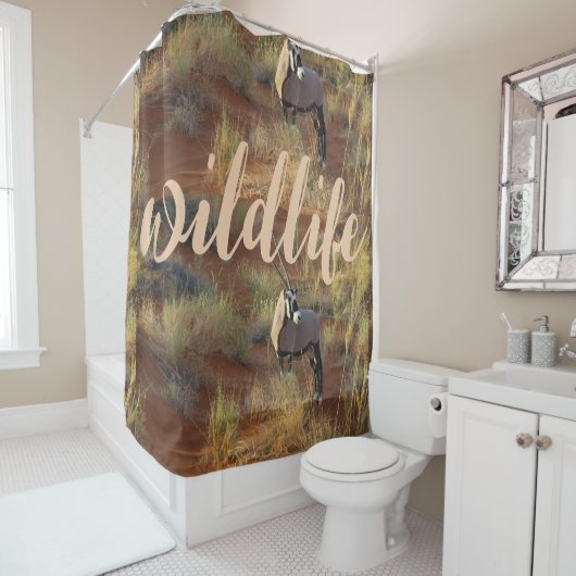 African Wildlife Oryx Antelope Sand Dune Savannah Duschvorhang (Beispiel)