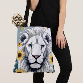 African Wildlife Safari Lion & Floral Sunflower Tasche