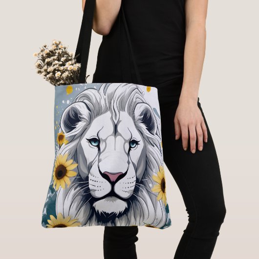African Wildlife Safari Lion & Floral Sunflower Tasche (Von Nahem)