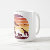 African Wildlife Silhouette Safari Design Kaffeetasse (VorderseiteRechts)