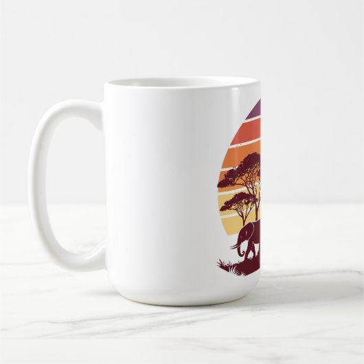 African Wildlife Silhouette Safari Design Kaffeetasse (Links)