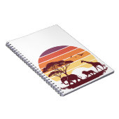African Wildlife Silhouette Safari Design Notizblock (Rechte Seite)
