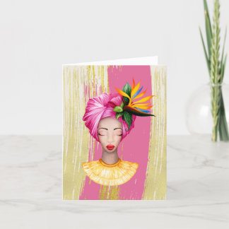 African Woman All Chance Note card Dankeskarte