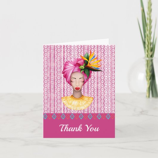 African Woman Thank You Card Dankeskarte (Vorderseite)