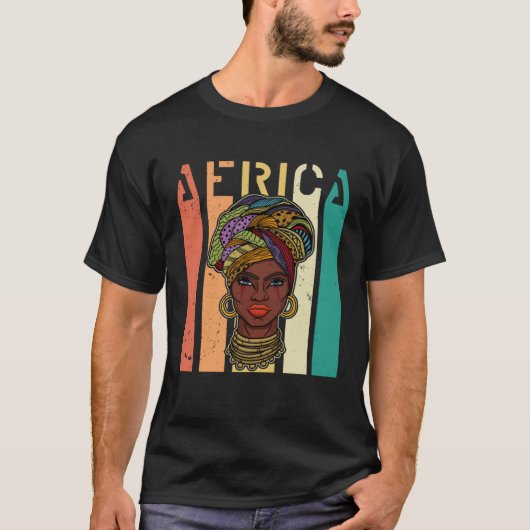 African woman womanism ethnic earrings necklace he T-Shirt (Vorderseite)