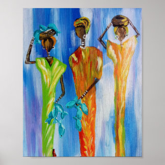African Women at the Market Print Poster