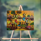 African women at work Throw Cushion Acrylschild (Neutral)