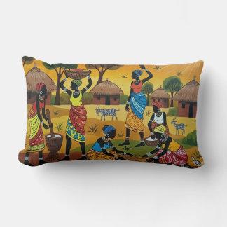 African women at work Throw Cushion Lendenkissen