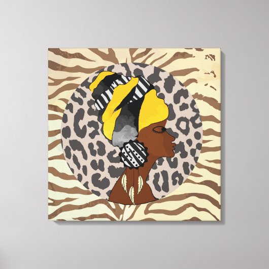 African Women boho Artwork Canvas Print Leinwanddruck (Vorderseite)