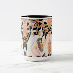African Women Coffee Tasse Geschenk Moderne Malere
