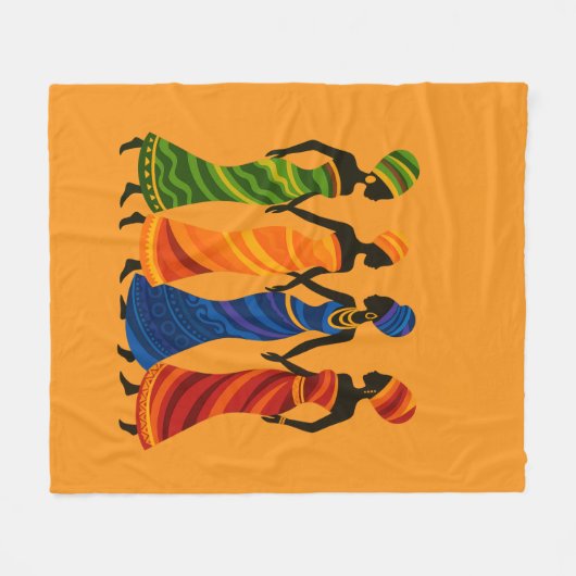African Women Fleece Blanket (Vorderseite (Horizontal))