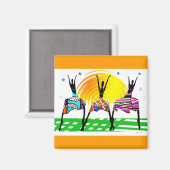 African Women Mating Call Dance Magnet (Vorderseite/Rückseite)