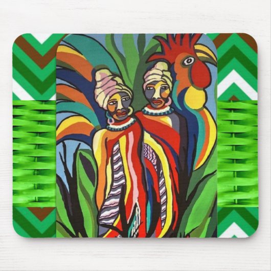 African Women Parrot Mouse Pad! Mousepad (Vorne)