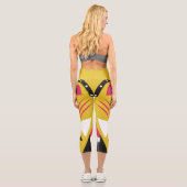 African Yellow Tribal Capri Leggings (Rückseite)