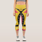 African Yellow Tribal Capri Leggings (Vorderseite)