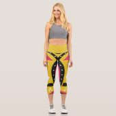African Yellow Tribal Capri Leggings (Vorderseite)