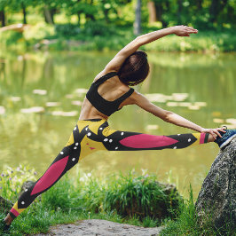 African Yellow Tribal Capri Leggings