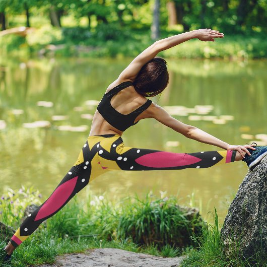 African Yellow Tribal Capri Leggings