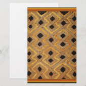 African Zaire Congo Kuba Textile Briefpapier (Vorne/Hinten)