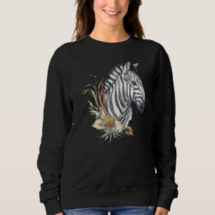 African Zebra I Plains Zebra I Wildblumen Sweatshirt