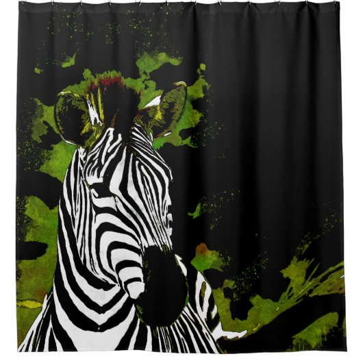 African Zebra Night Duschvorhang (Vorderseite)