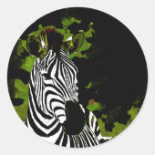 African Zebra Night Runder Aufkleber (Vorderseite)