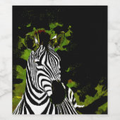 African Zebra Night Weinetikett (Einzelnes Label)