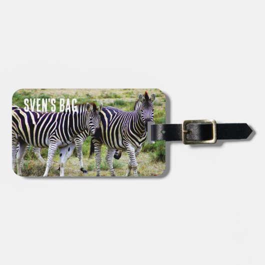 African Zebra Pair Gepäckanhänger (Vorderseite horizontal)