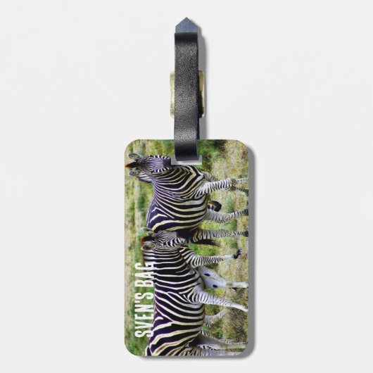 African Zebra Pair Gepäckanhänger (Rückseite vertikal)