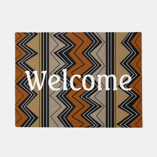 African Zigzags Pattern Fußmatte (Vorderseite)