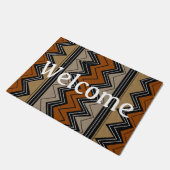 African Zigzags Pattern Fußmatte (Schrägansicht)
