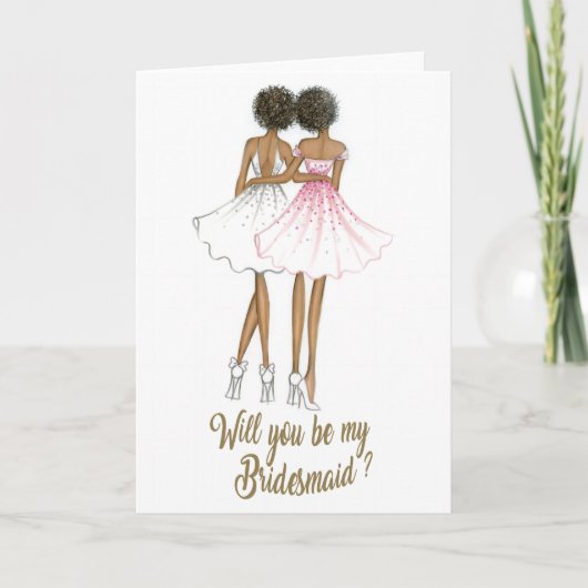 AfricanAmericanBride/AfricanAmericanBridesmaidCard Einladung (Vorderseite)