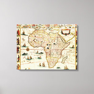AfricaPanoramic MapAfrica Leinwanddruck
