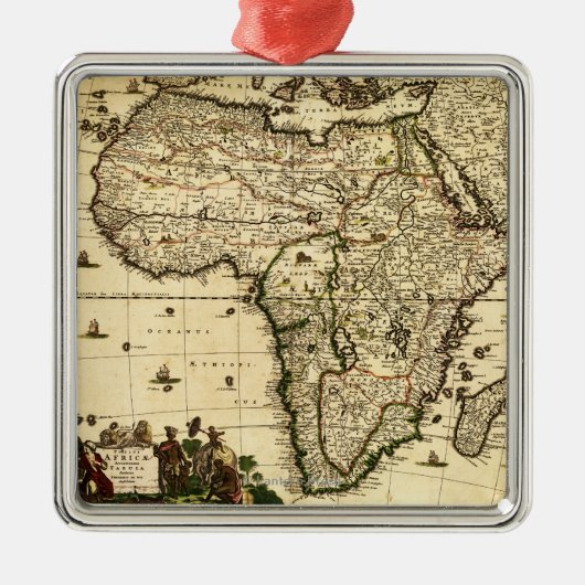 AfricaPanoramic MapAfrica Ornament Aus Metall (Vorne)