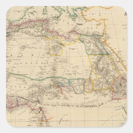 Afrika 10 quadratischer aufkleber (Vorderseite)