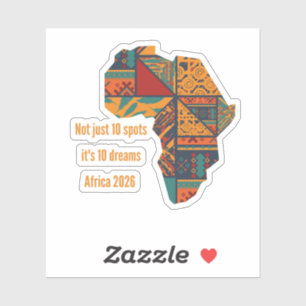 Afrika 10 Träume 2026 Benutzerdefinierter Fußball- Aufkleber
