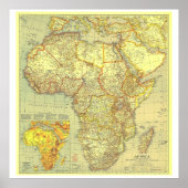 " Afrika: 1935 Detaillierte MAP ... Poster (Vorne)