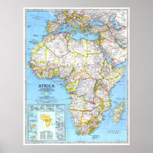 " Afrika: 1990 Detaillierte Länder MAP ... Poster
