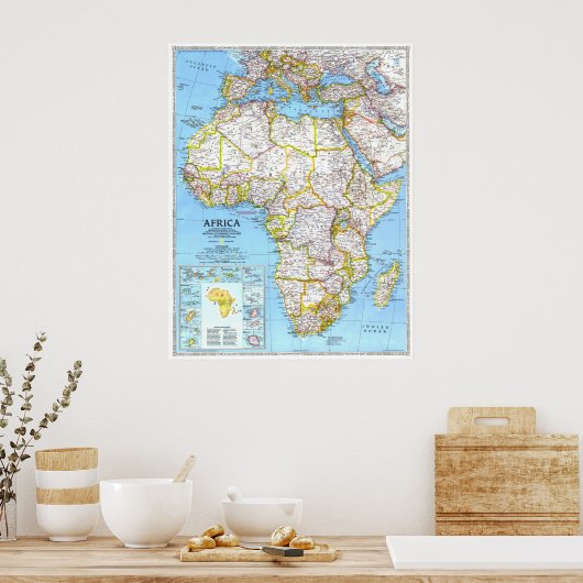 " Afrika: 1990 Detaillierte Länder MAP ... Poster (Küche)