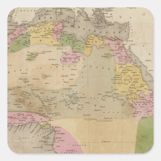 Afrika 21 quadratischer aufkleber (Vorderseite)