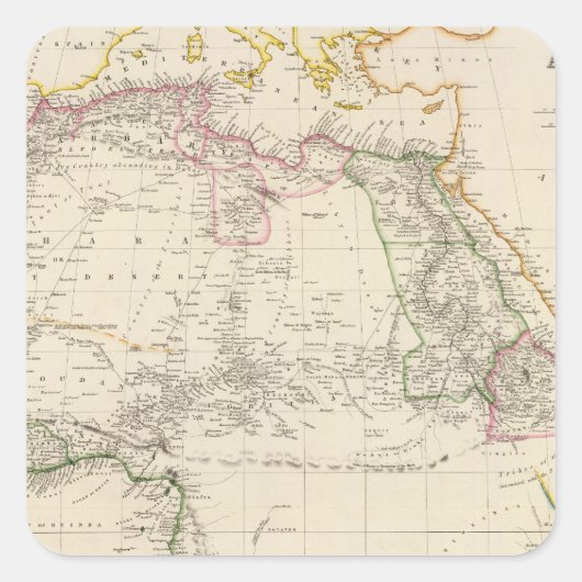 Afrika 24 quadratischer aufkleber (Vorderseite)