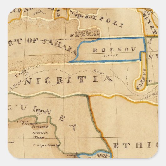 Afrika 26 quadratischer aufkleber (Vorderseite)