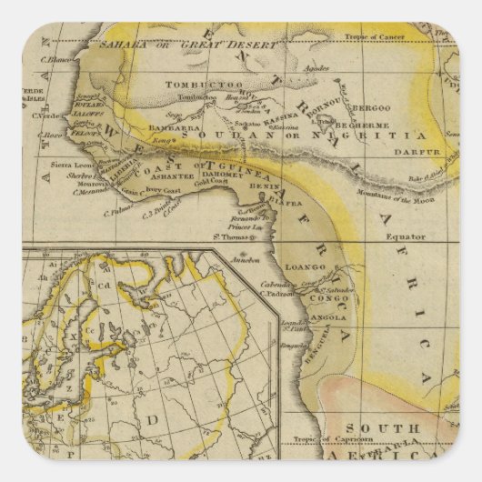 Afrika 27 quadratischer aufkleber (Vorderseite)