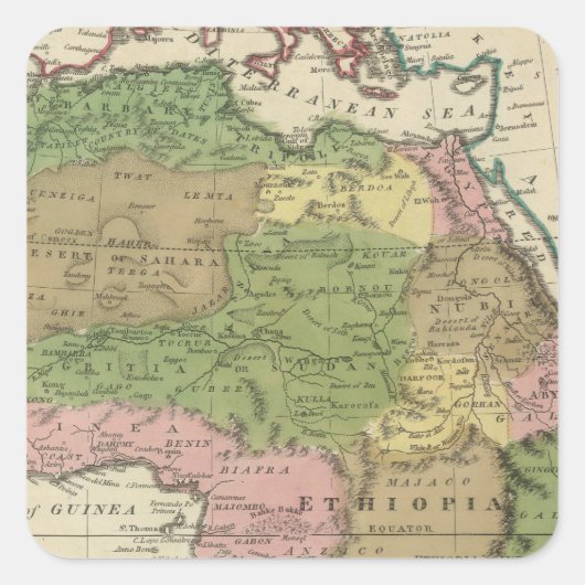 Afrika 2 quadratischer aufkleber (Vorderseite)