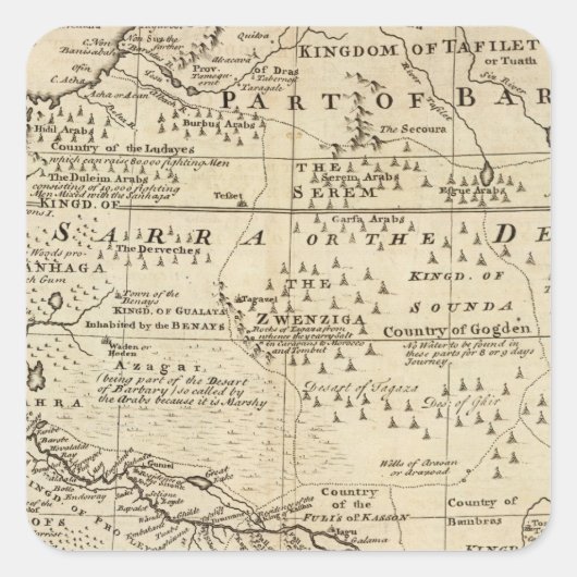Afrika 30 quadratischer aufkleber (Vorderseite)